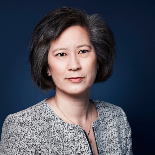 Roslyn M. Tsao smiling slightly.