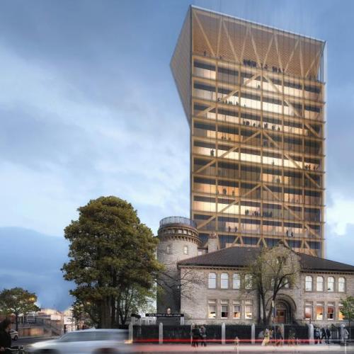 A 14-storey academic building made of wood is to be built on top of the Goldring Centre