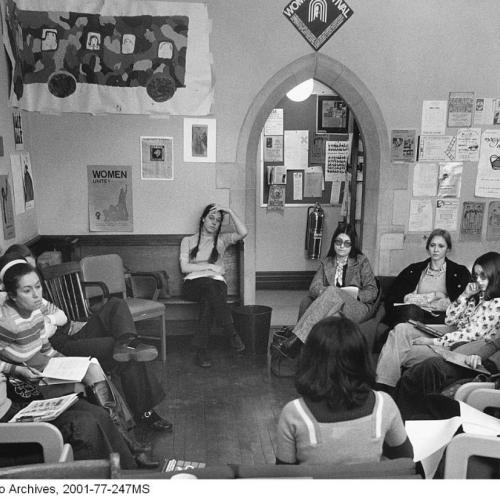 Women's Studies seminar at Innis College, led by Ceta Ramkhalawansingh, 1975.