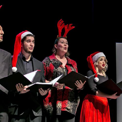 Pictured L-R: Daniel Robinson (MMus 2018, BMusPerf 2016), Angelo Moretti (3rd year undergrad voice student), Betty Allison (2nd year Doctoral student), and Heidi Duncan (4th year undergraduate voice student).