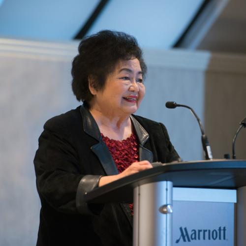 U of T alumna Setsuko Thurlow has been an anti-nuclear activist for decades, accepting the Nobel Peace Prize on behalf of the International Campaign to Abolish Nuclear Weapons (photo by Henry Feather) 