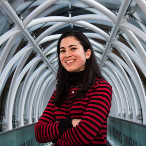 Juliana De La Vega, graduating with a master's degree in applied computing, is working as a deep-learning engineer at Toronto's Surgical Safety Technologies. The startup uses AI to reduce surgical errors (photo by Chris Sorensen) 