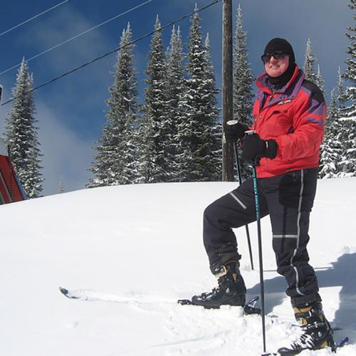 John Horton, pictured here on a ski trip in British Columbia in 2013, is believed to be the oldest member of the University of Toronto's 2018 graduating class (photo courtesy of John Horton) 