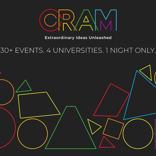 The CRAM logo: colourful outline shapes on a dark background.