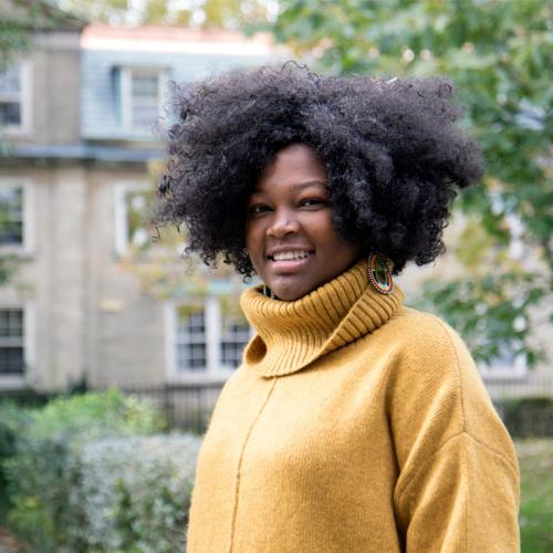 'It's been wonderful and quite surprising': Emmanuela Alimlim is graduating this fall with an undergraduate degree in economics and minors in environmental studies and environmental geography (photo by Romi Levine) 