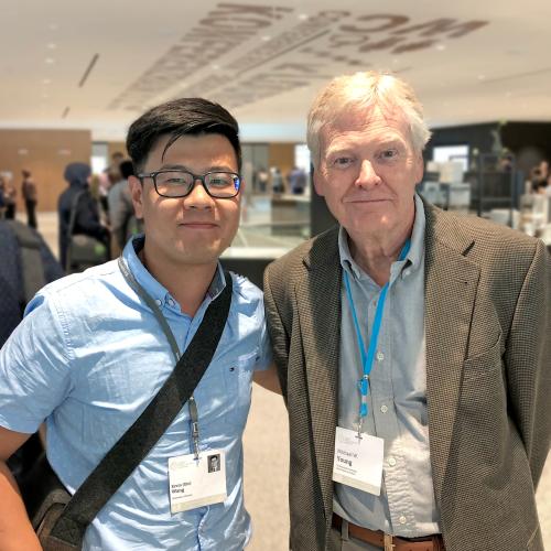 Alumnus Kevin Wang meets Nobel laureate Michael Young