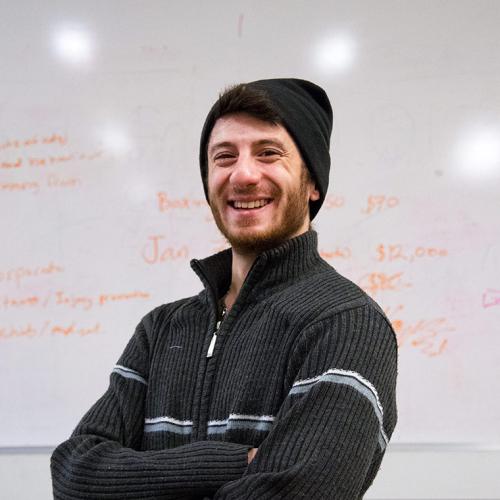 Noureddin Chahrour, a U of T alumnus, is preparing to launch his startup's latest posture-enhancing garment, a sports bra, with a Kickstarter campaign just in time for the post-holiday gym rush (photo by Chris Sorensen) 