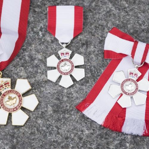 Photo of Order of Canada Medals. (photo by Sgt. Johanie Maheu, Rideau Hall)
