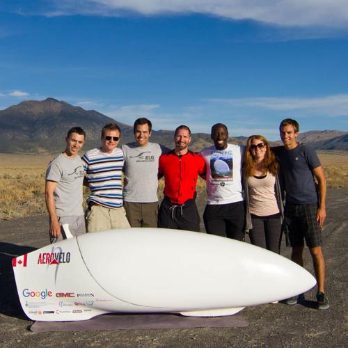 U of T Engineering group with their record breaking human-powered vehicle