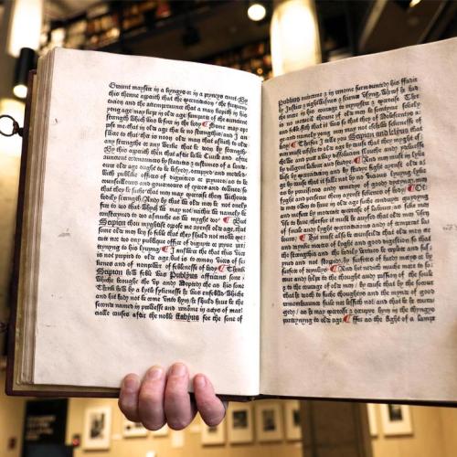 The Caxton Cicero, printed 1481, is the oldest English-language book in Canada. Photo taken at U of T Libraries by Romi Levine.
