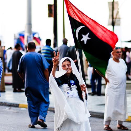 “I admired the fact that she was a woman defiantly standing in the midst of a throng of men in a conservative society, refusing to be silenced,” Samer Muscati writes of this photo he took of a Libyan woman named Haja. 