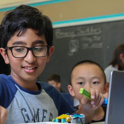 Child creating digital pet