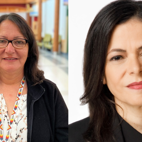 Left to Right: Keynote Speaker Kathy Loon and CBC Ideas Host Nahlah Ayed.