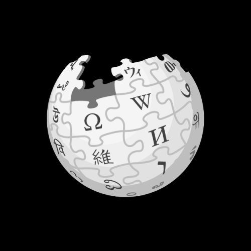 Black and white graphic of a globe made with puzzles pieces inscribed with symbols 