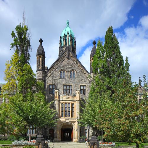 Picture of the front of Trinity College.