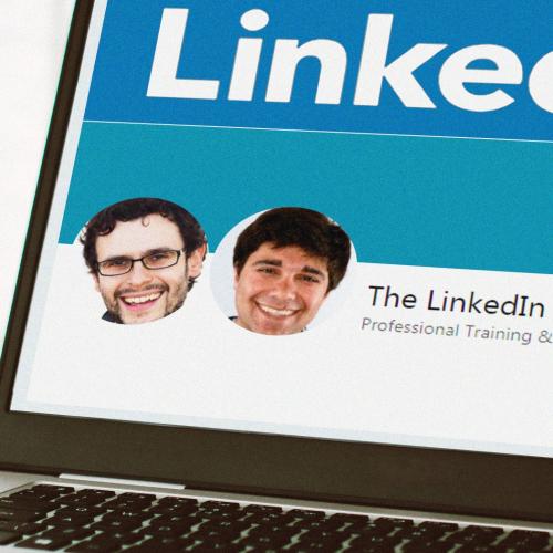 LinkedIn Guys page on a laptop