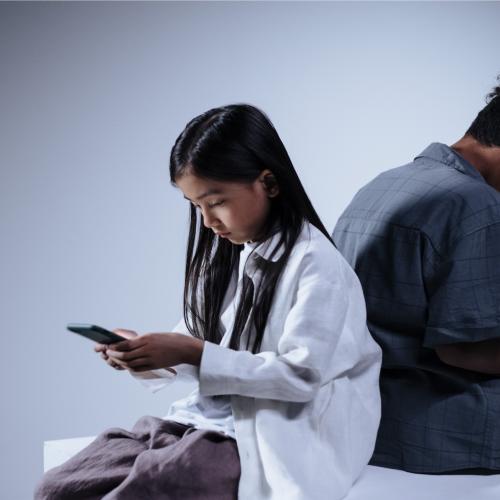 Kids on cell phones