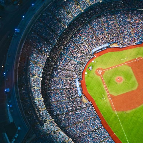 Baseball diamond from the Air inside the Rogers Centre