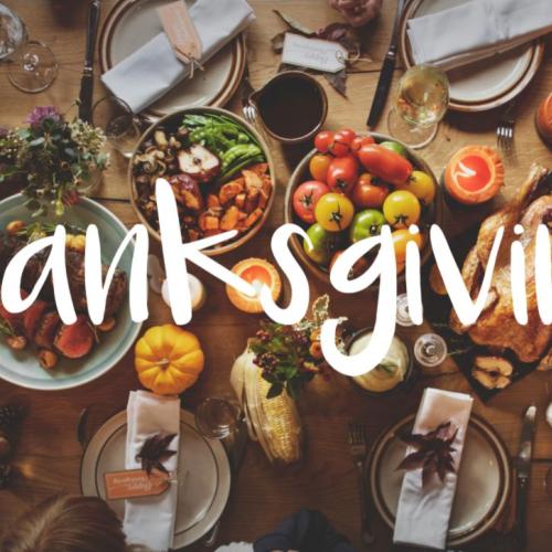 Thanksgiving Table with Food