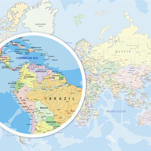 Map of Latin America and the Caribbean