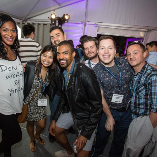 Alumni having fun at an event